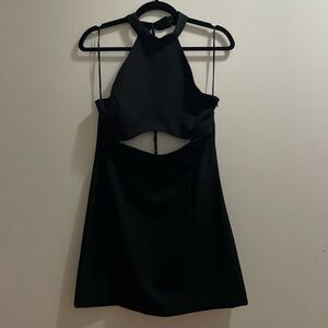 Zara Black Backless Halter Dress